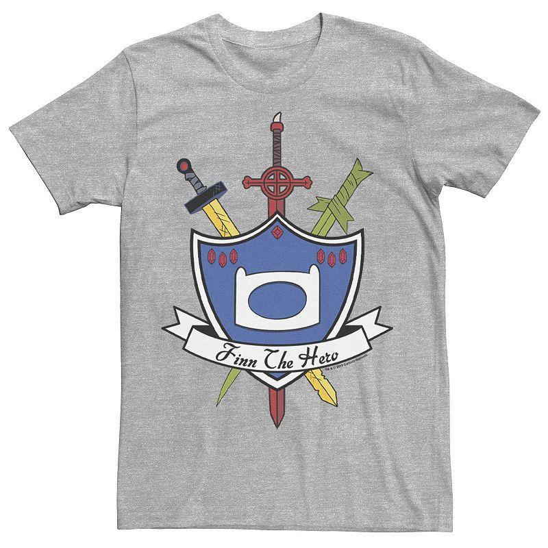 Mens Adventure Time Finn The Hero Sword And Shield Banner Tee Product Image