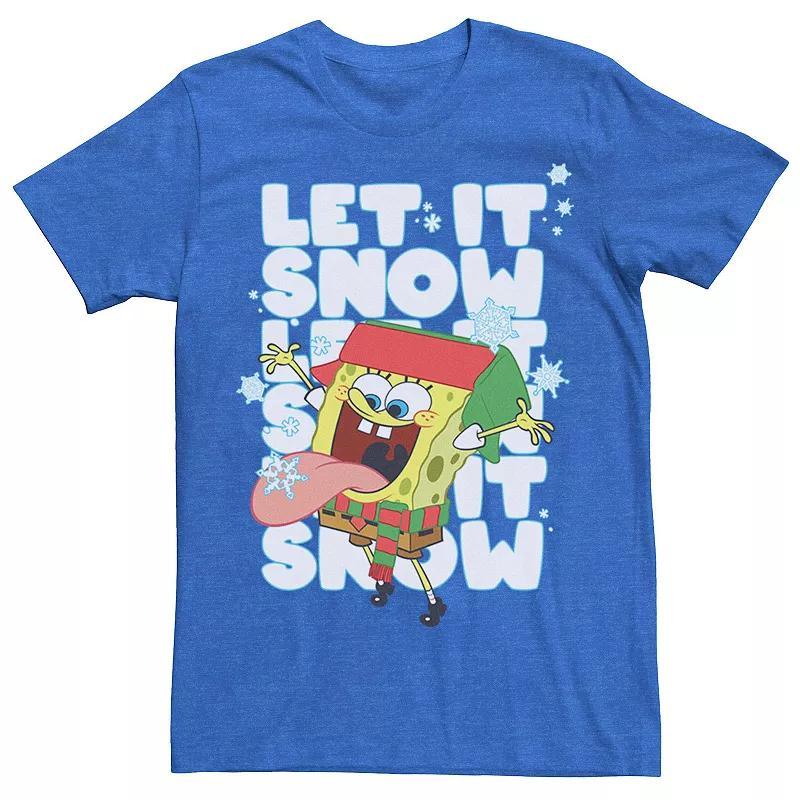 Mens Spongebob Squarepants Let It Snow Tee Grey Heather Product Image