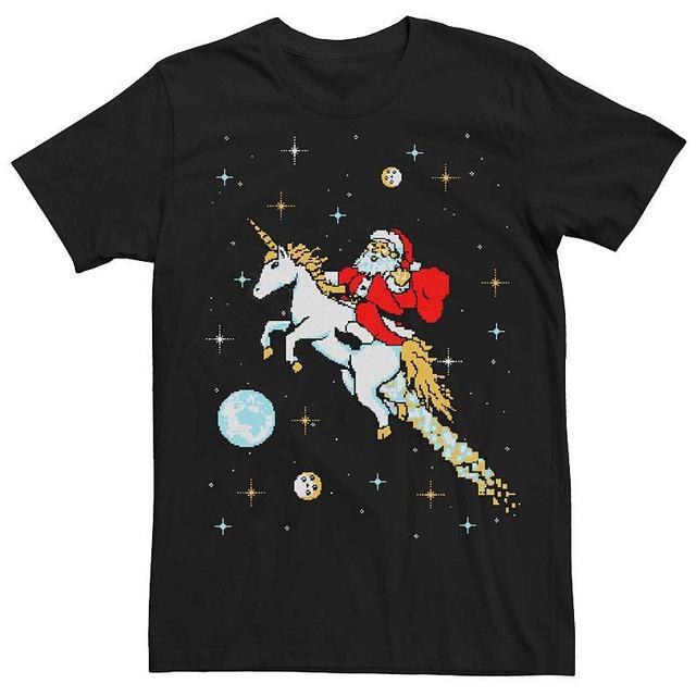 Mens Santa Space Unicorn Ride Graphic Tee Product Image