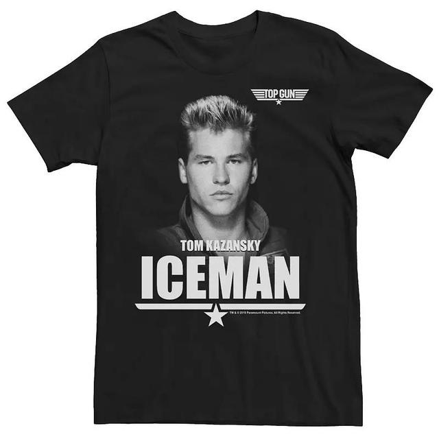 Mens Top Gun Tom Kazansky The Iceman Portrait Tee Black Product Image