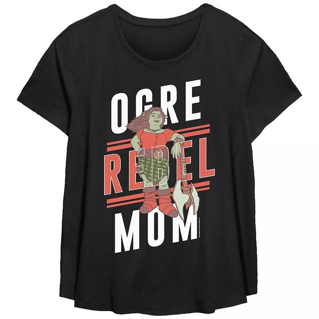 Plus Size Shrek Ogre Rebel Mom Scoop Hem Flowy Graphic Tee, Womens Product Image