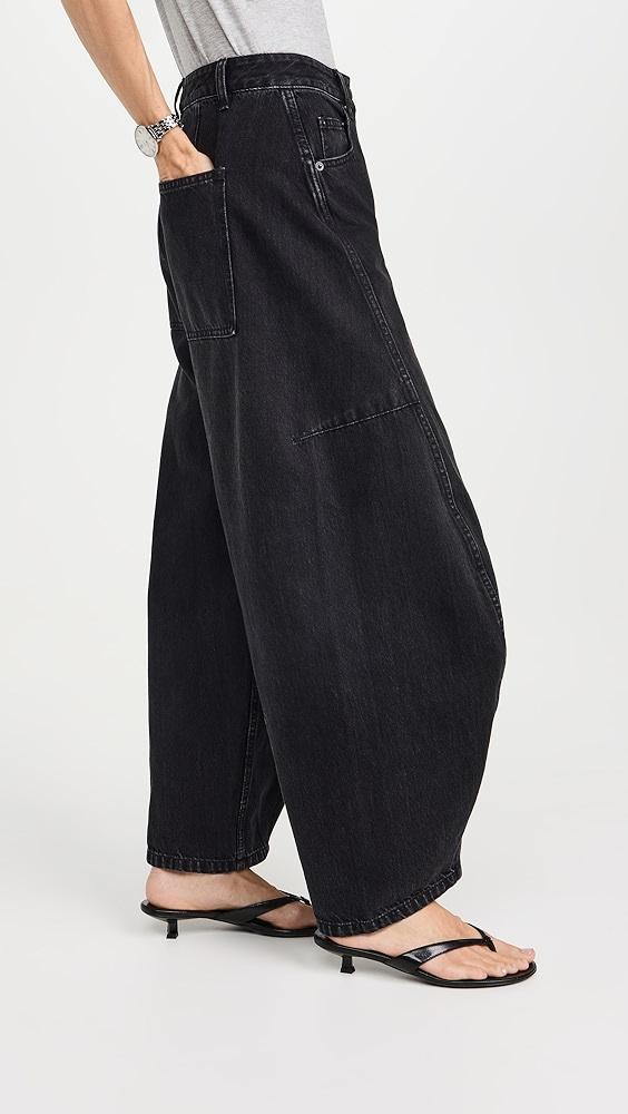 Tibi Petite Black Denim Sid Jeans | Shopbop Product Image