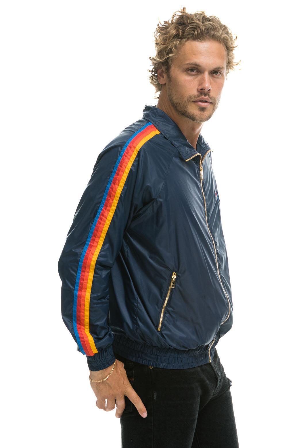 MEN'S 4 STRIPE WINDBREAKER - NAVY Male Product Image