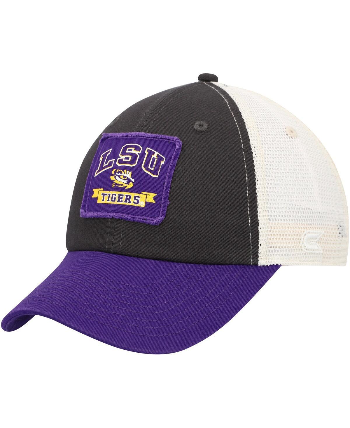 Mens Colosseum Charcoal LSU Tigers Objection Snapback Hat Product Image