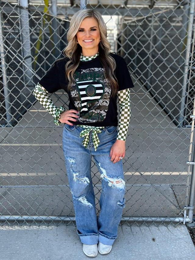 Sterling Kreek Pep Rally Green Mesh Top Product Image