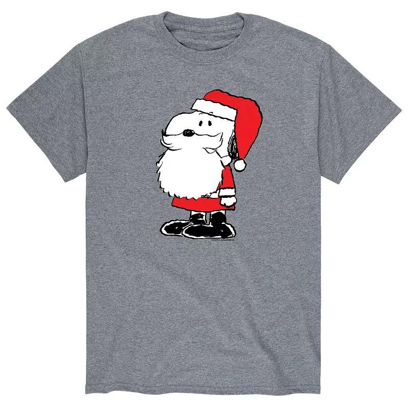 Mens Peanuts Santa Dog Tee Athletic Grey Product Image