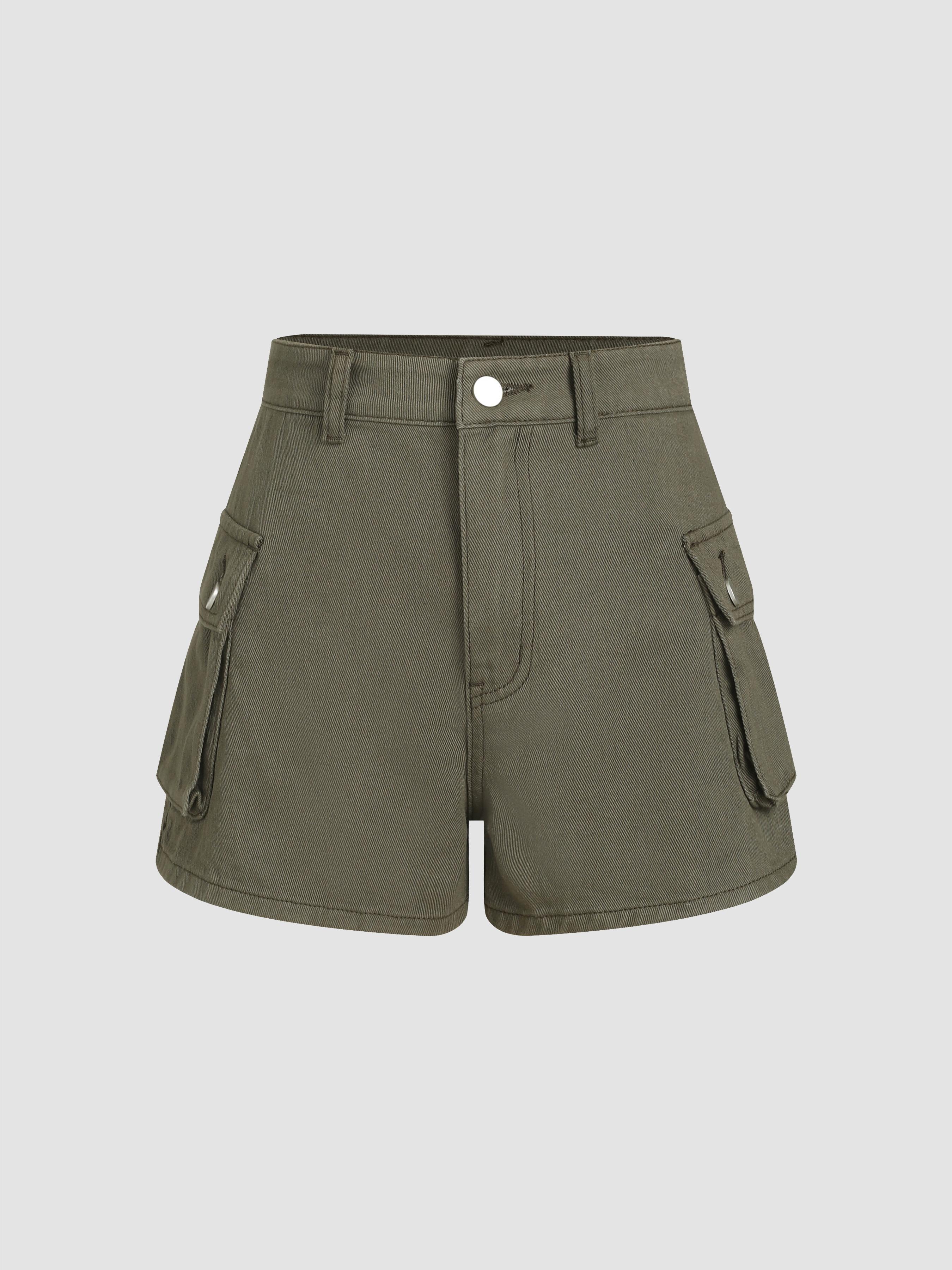 Denim Cargo High Waist Ultra Shorts product image