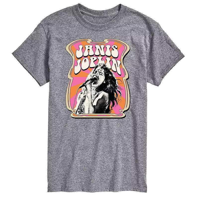 Mens Janis Joplin Poster Tee Grey Product Image