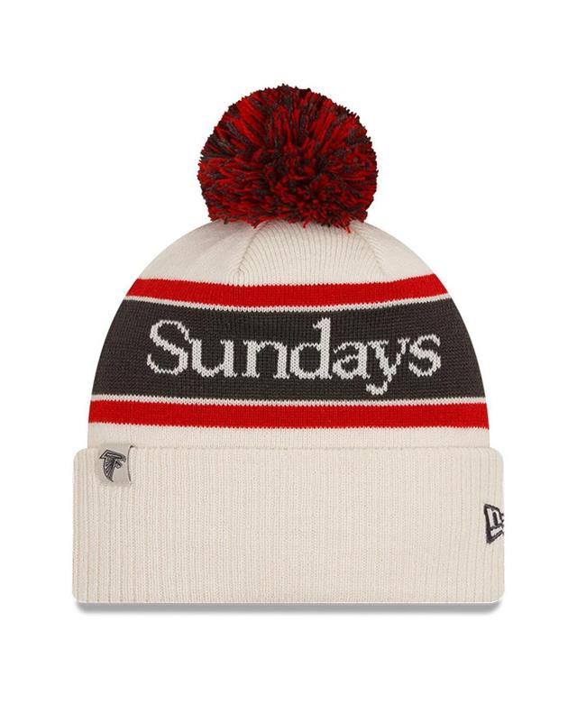 Mens New Era Stone Atlanta Falcons Sundays Cuffed Pom Knit Hat Product Image