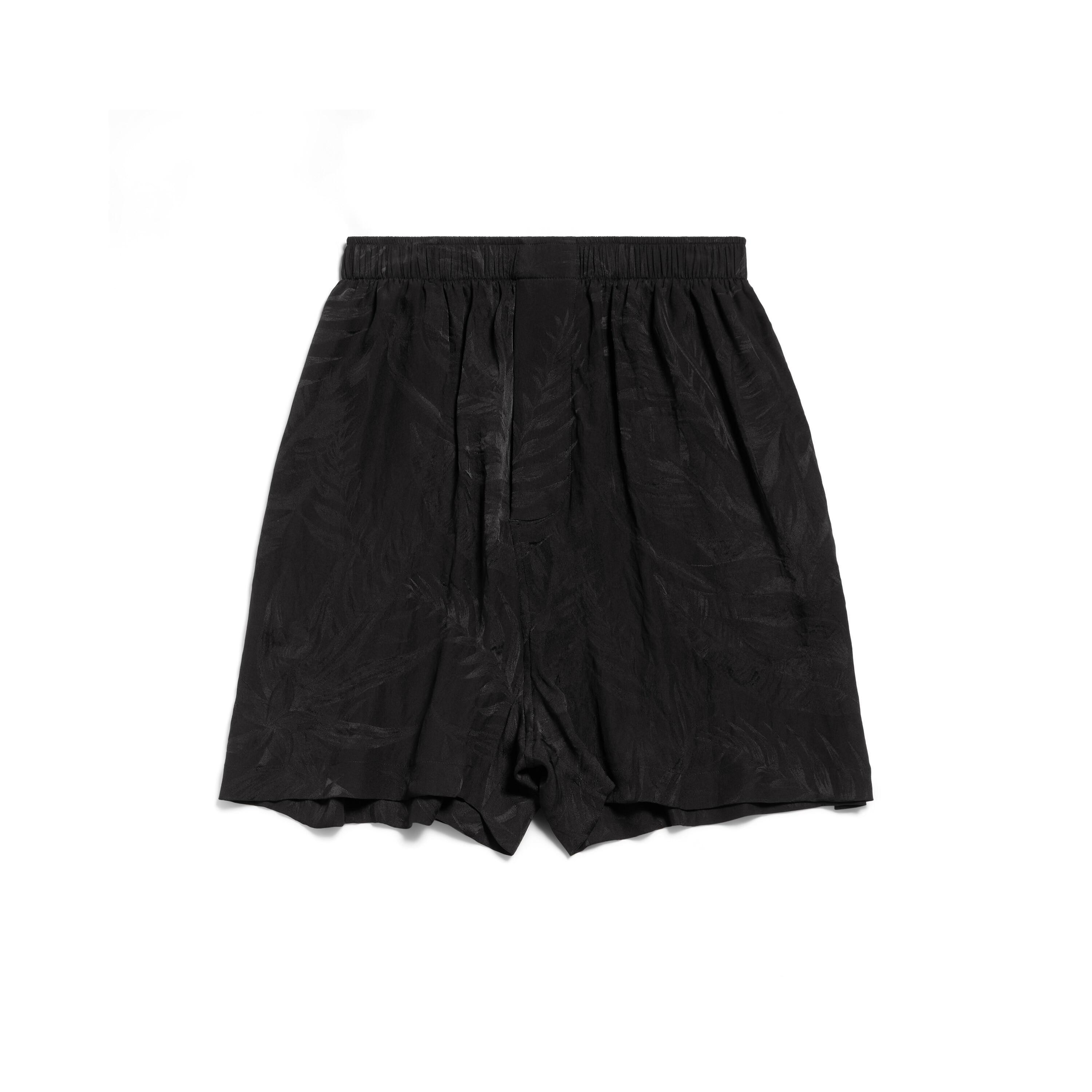 Women's Tropical Flowers Pyjama Shorts in Black Product Image