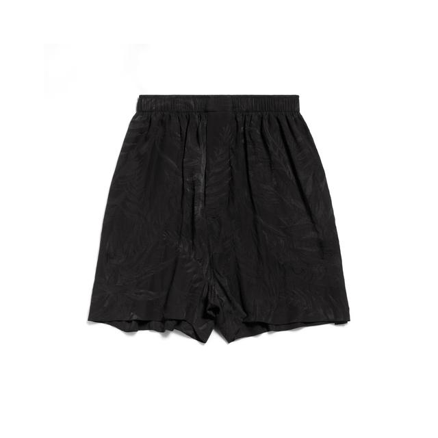 Women's Tropical Flowers Pyjama Shorts in Black Product Image