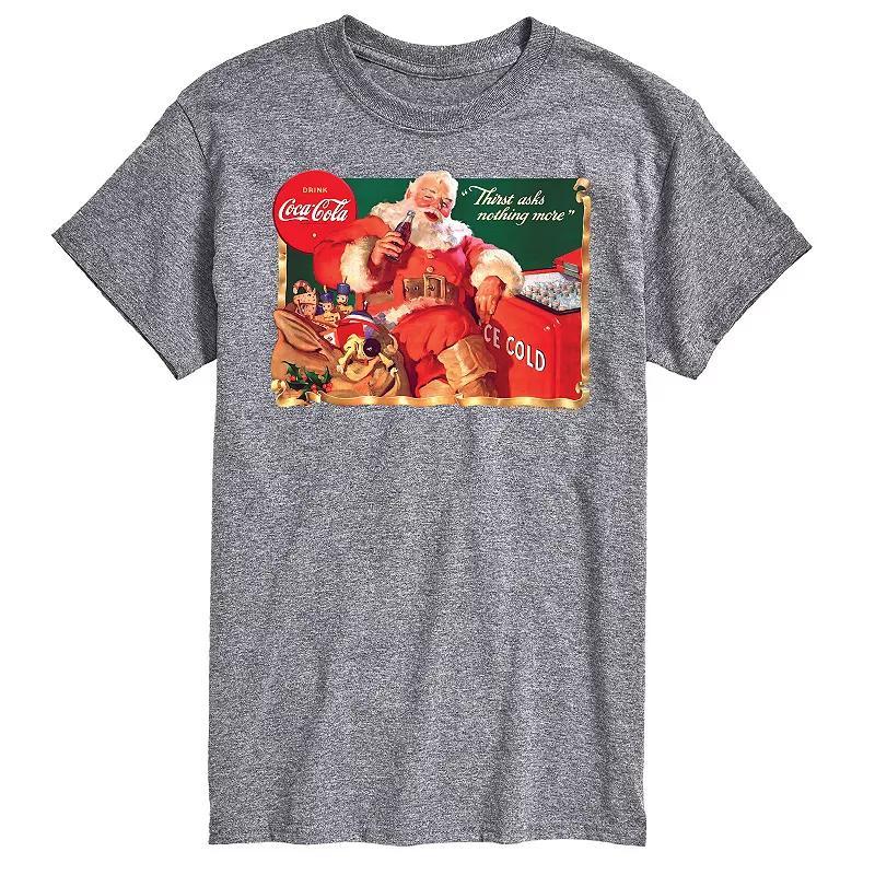 Big & Tall Coca-Cola Vintage Santa Ice Cooler Graphic Tee, Mens Product Image