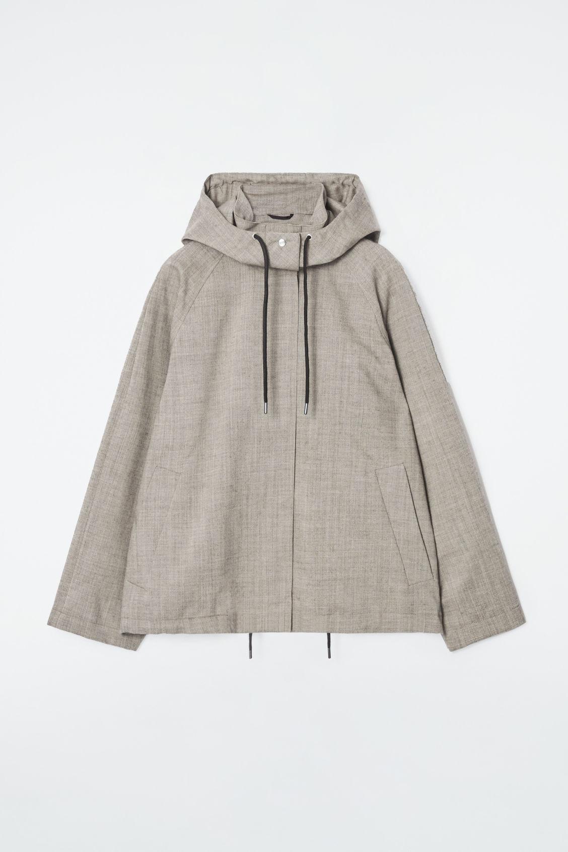 HOODED WOOL UTILITY JACKET Product Image