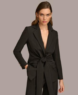 Donna Karan Womens Tie-Front Blazer Product Image