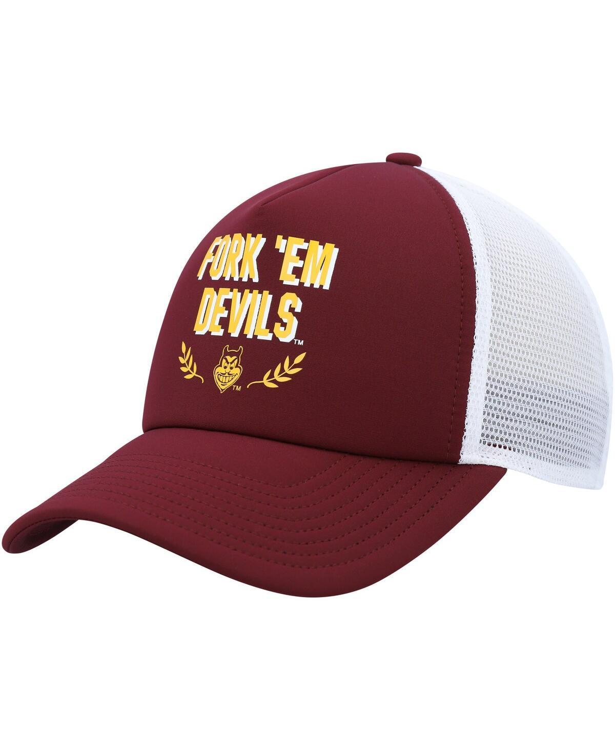 Mens adidas Maroon Arizona State Sun Devils Phrase Foam Front Trucker Adjustable Hat Product Image