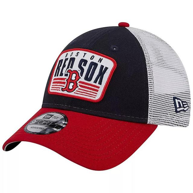 Mens New Era Boston Red Sox Two-Tone Patch 9FORTY Snapback Hat, Blue Product Image