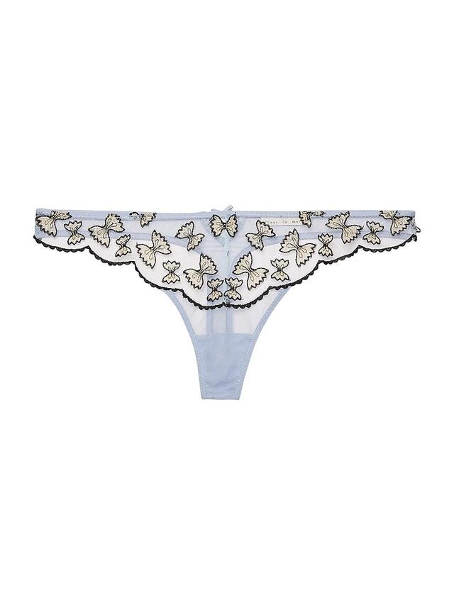 Womens Farfalle Embroidered Thong Product Image