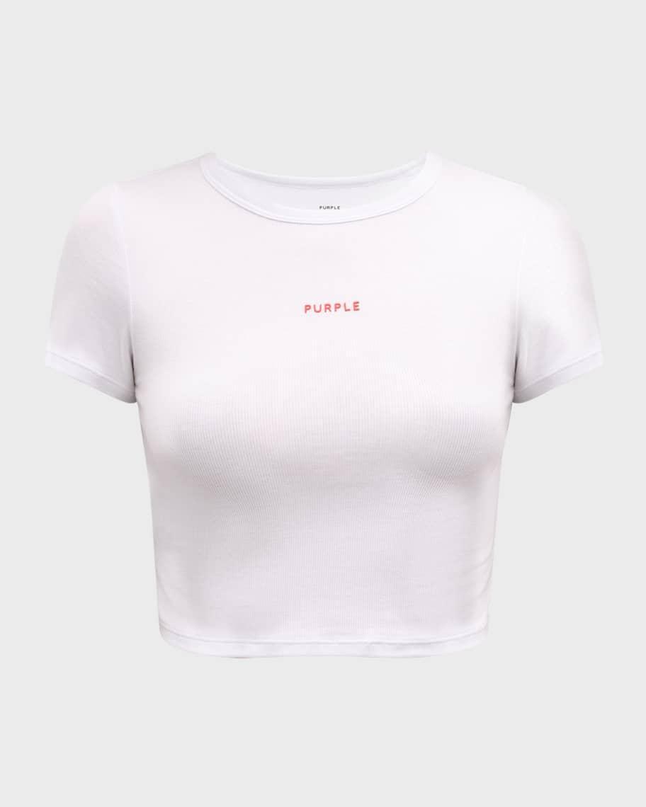 Ribbed Crewneck Logo Baby Tee Product Image