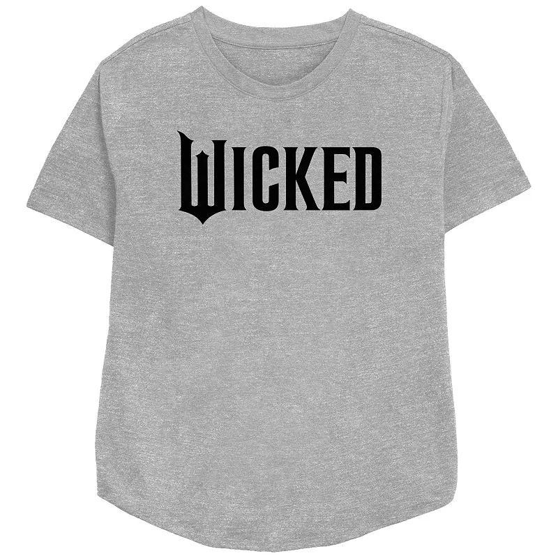 Womens Wicked Logo Relaxed Fit Graphic Tee Athletic Grey Product Image