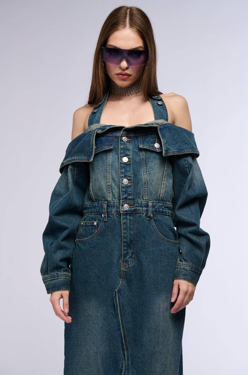 MARIAH DENIM MAXI DRESS Product Image