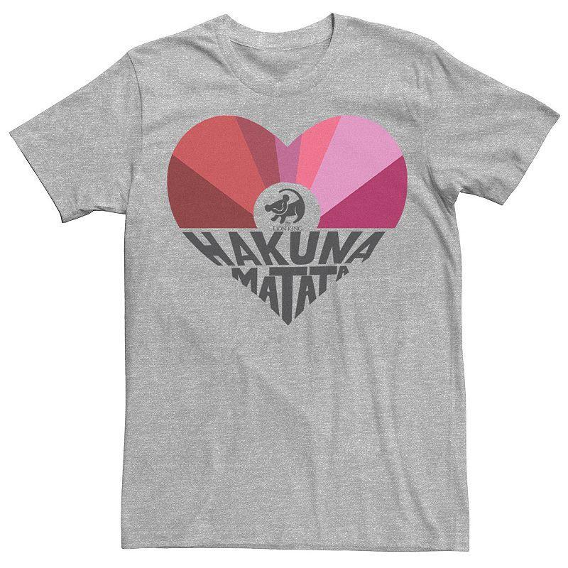 Mens Disney The Lion King Simba Hakuna Matata Heart Tee Athletic Grey Product Image