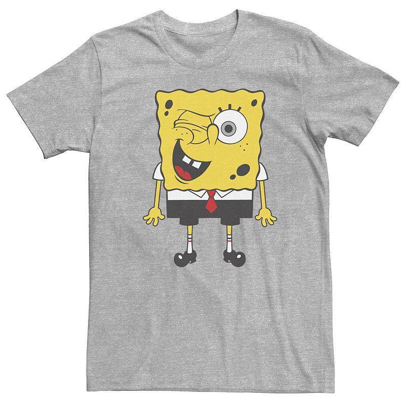 Mens Spongebob Squarepants Winking Portrait Tee Athletic Grey Product Image