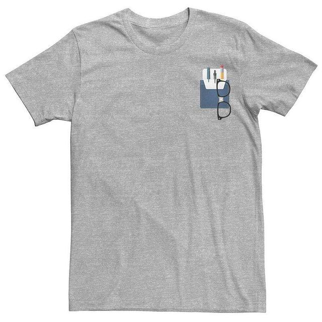 Mens Pocket Prorector Left Chest Logo Graphic Tee Athletic Grey Product Image