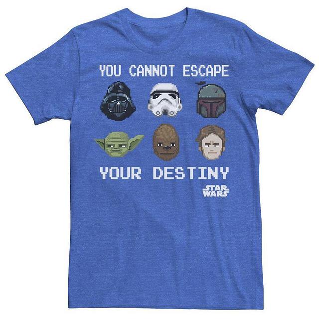 Mens Star Wars Good & Evil 8-Bit Cant Escape Pixelate Graphic Tee Royal Grey Product Image