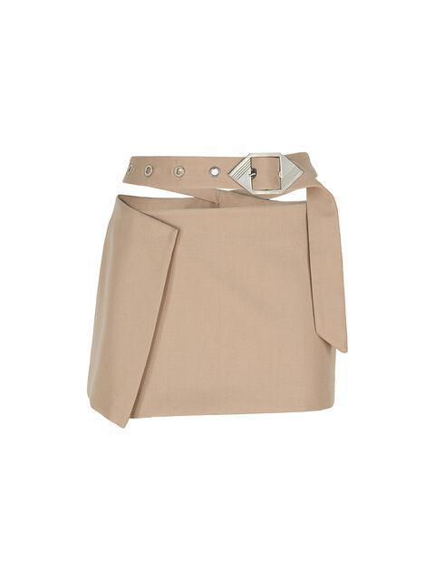 Beige mini skirt Product Image