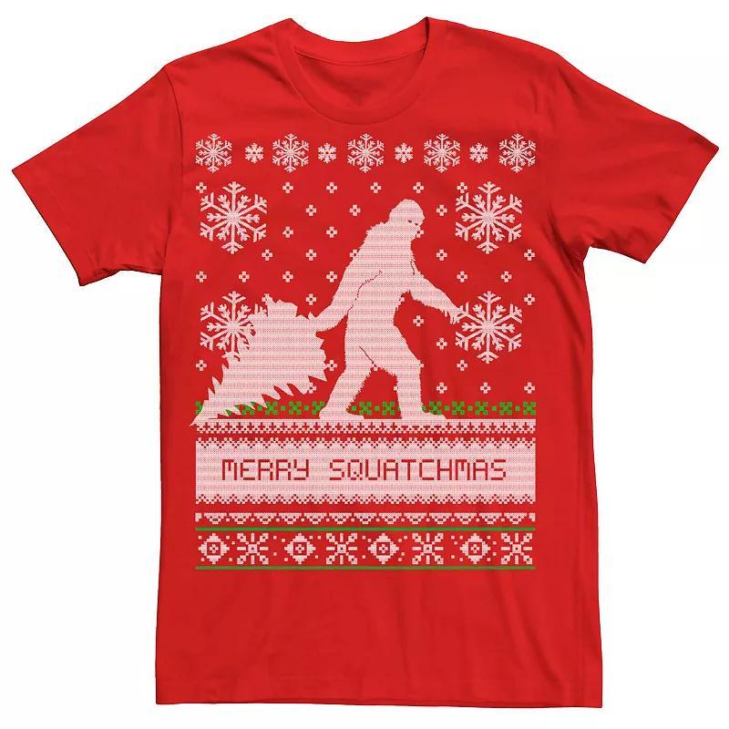 Mens Merry Squatchmas Ugly Christmas Style Tee Product Image