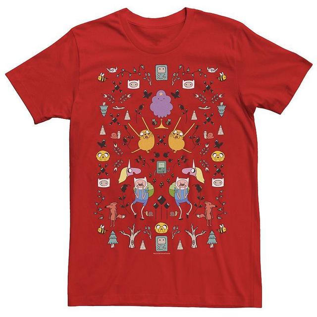 Mens Adventure Time Character Icon Collage Tee Grey Product Image