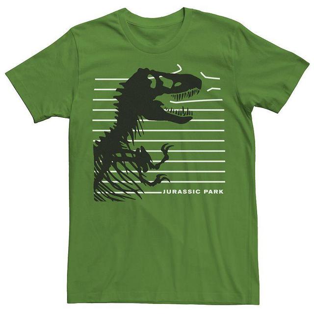 Mens Jurassic Park T-Rex Skeleton Fence Breakthrough Tee Green Product Image