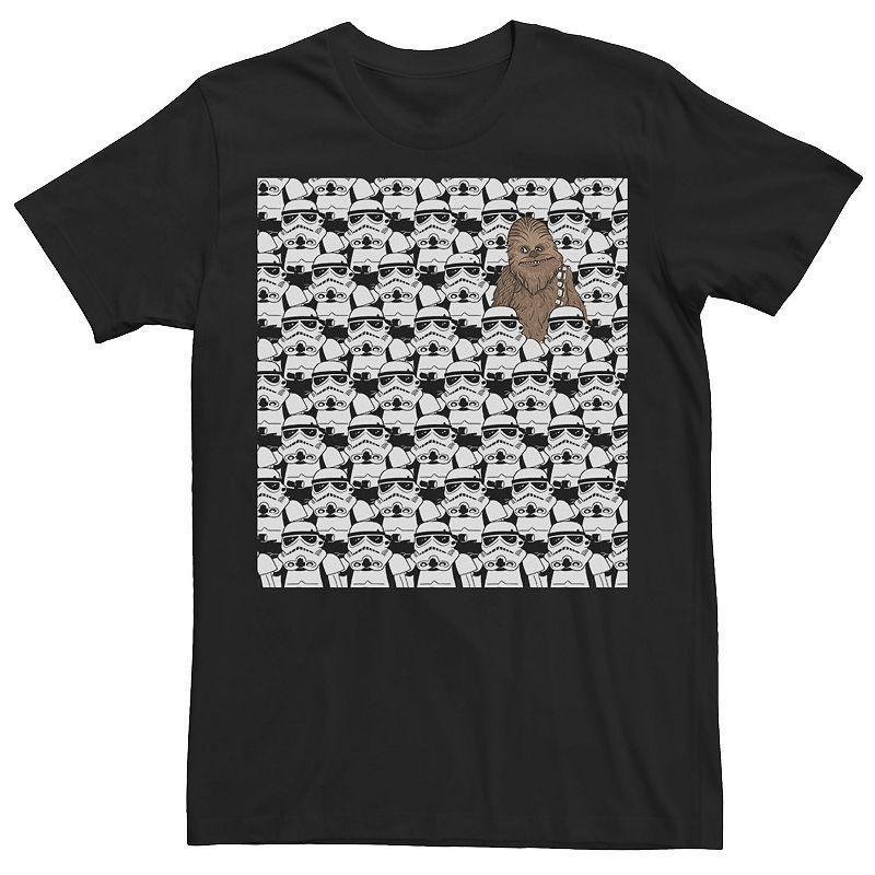 Mens Star Wars Stormtrooper Chewbacca In Crowd Tee Black Product Image