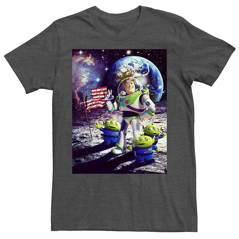 Big & Tall Disney / Pixar Toy Story Buzz and Aliens On The Moon Photo Tee, Mens, Size: XL Tall, Grey Product Image