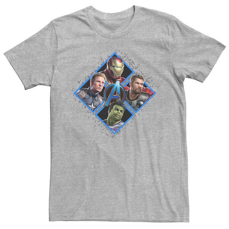 Mens Marvel Avengers Square Box Tee Athletic Grey Product Image