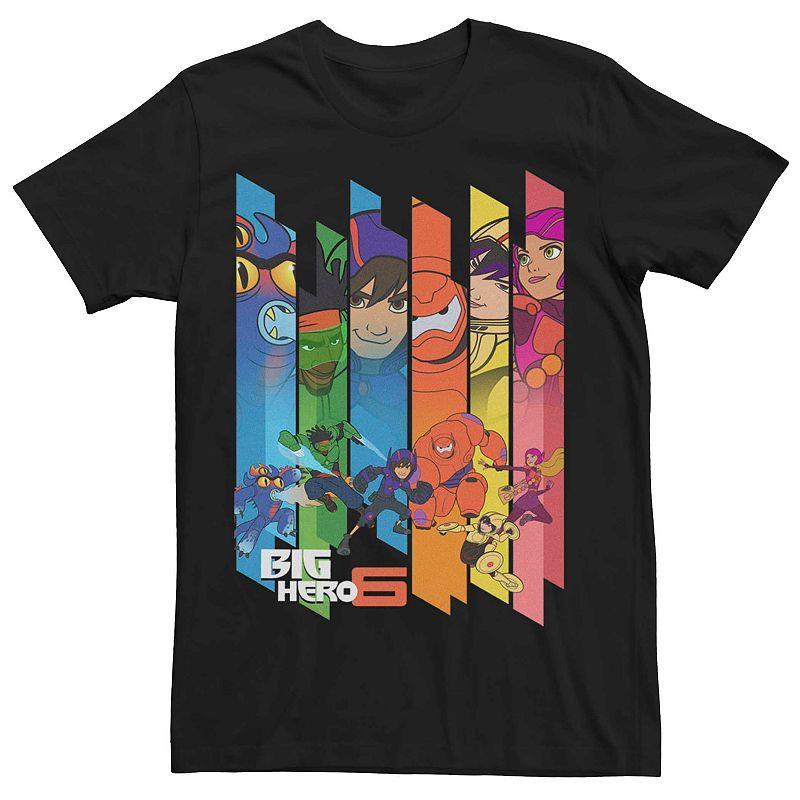 Mens Disney Big Hero 6 Panel Group Shot Tee Black Product Image