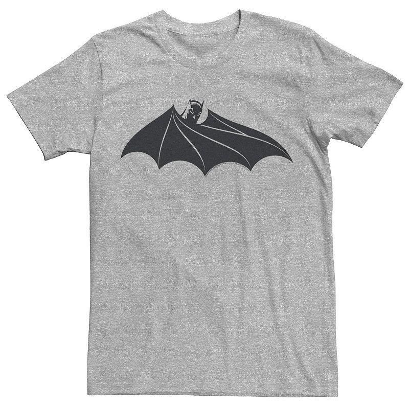 Mens DC Comics Batman Cloak Chest Logo Tee Athletic Grey Product Image