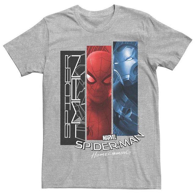 Mens Marvel Spider-Man Iron Man Panel Graphic Tee Athletic Grey Product Image