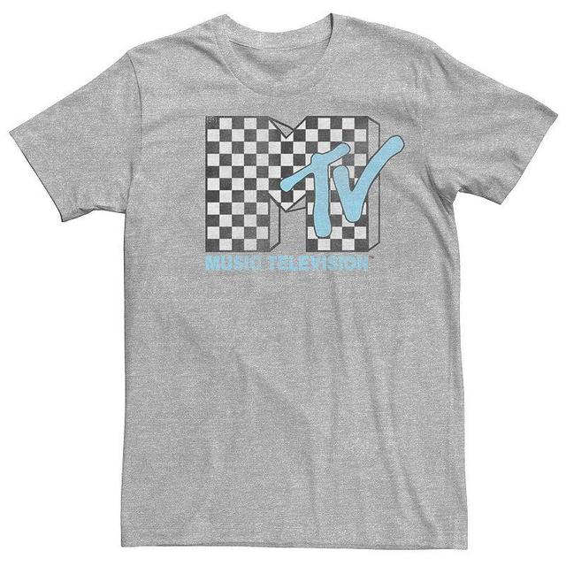 Mens MTV Vintage Checkered Logo Short Sleeve Tee Grey Product Image