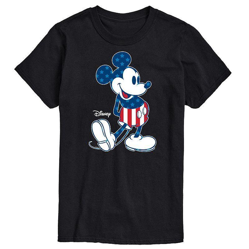 Disneys Mickey Mouse Big & Tall Flag Graphic Tee, Mens Product Image