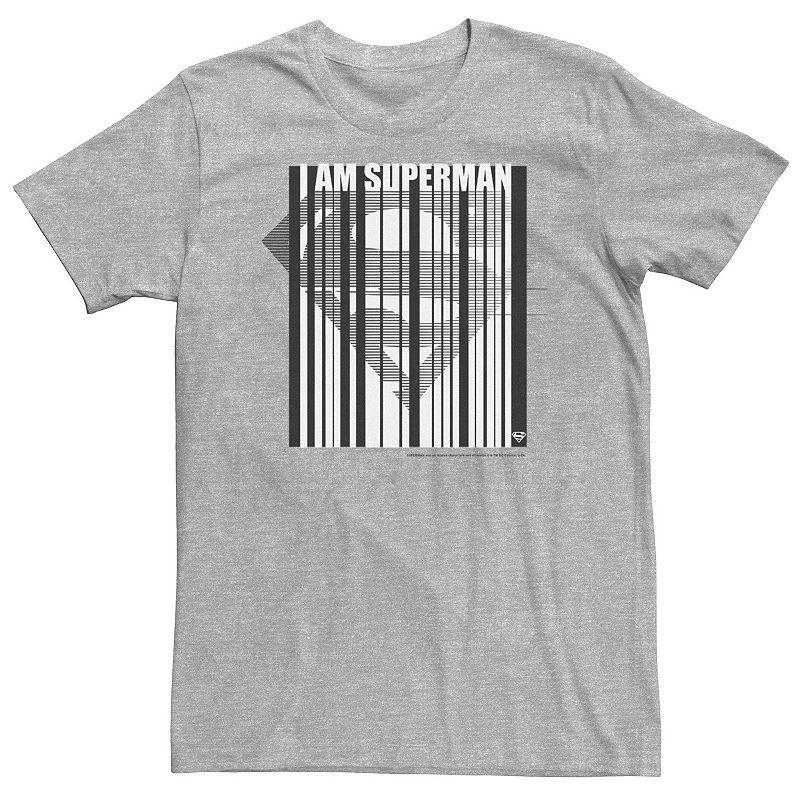 Big & Tall DC Comics Superman Barcode Chest Logo Tee, Mens Athletic Grey Product Image