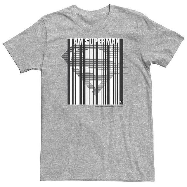 Big & Tall DC Comics Superman Barcode Chest Logo Tee, Mens Athletic Grey Product Image