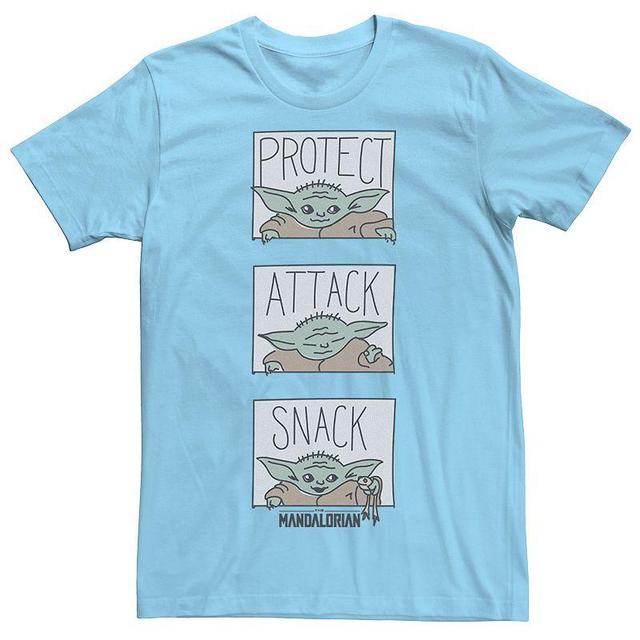 Mens Star Wars The Mandalorian The Child Protect Attack Snack Tee Product Image