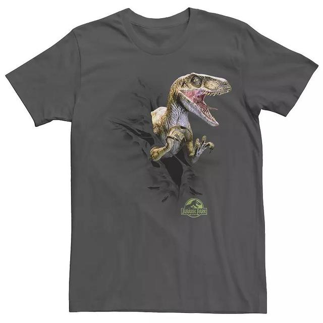 Mens Jurassic Park Ripping Velociraptor Graphic Tee Navy Grey Product Image