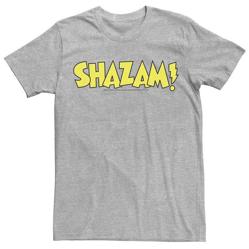 Mens DC Comics Shazam Bold Text Logo Tee Athletic Grey Product Image