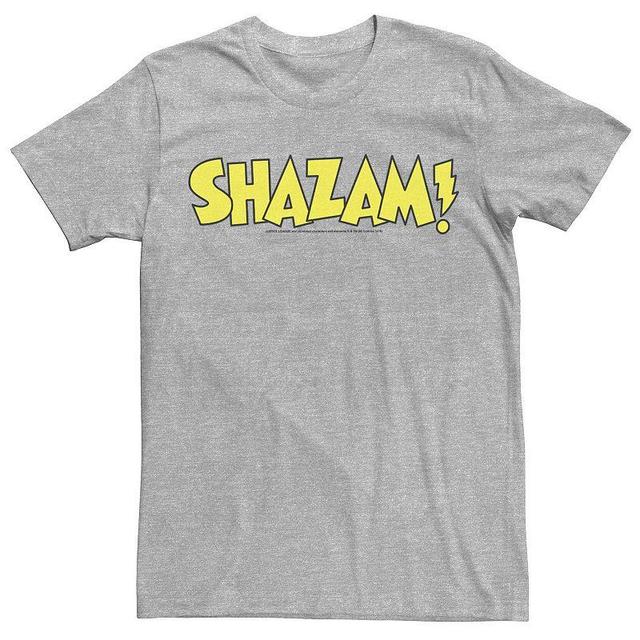 Mens DC Comics Shazam Bold Text Logo Tee Athletic Grey Product Image