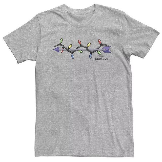 Big & Tall Marvel Hawkeye Christmas Light String Tee, Mens Athletic Grey Product Image