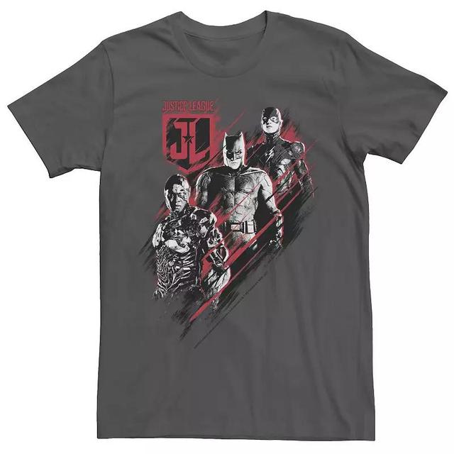 Mens DC Comics Justice League Trio Portrait Tee Grey Product Image