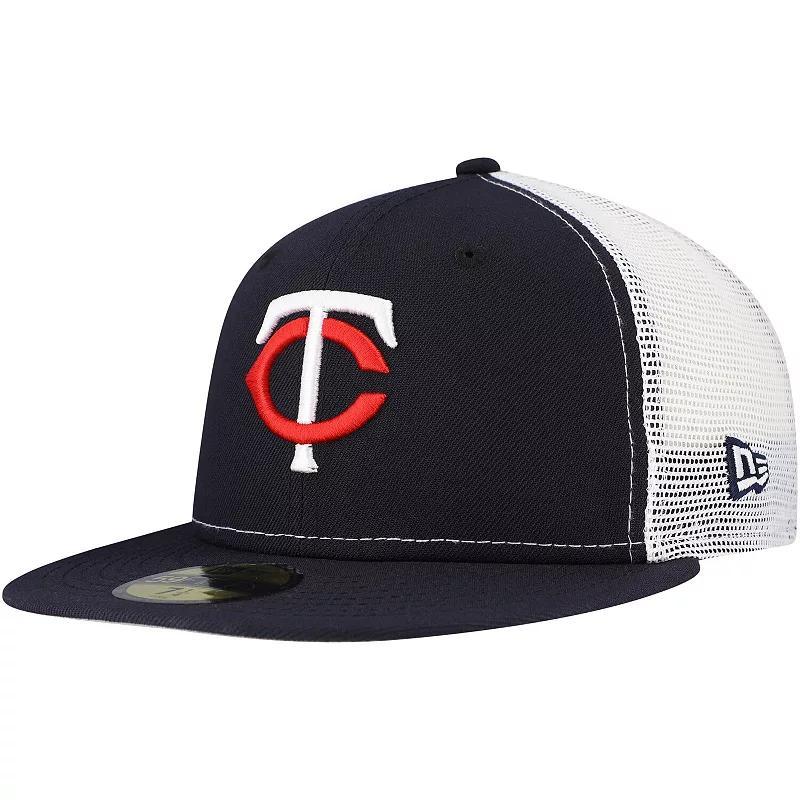 Mens New Era Minnesota Twins Team Color 59FIFTY Trucker Fitted Hat Blue Product Image