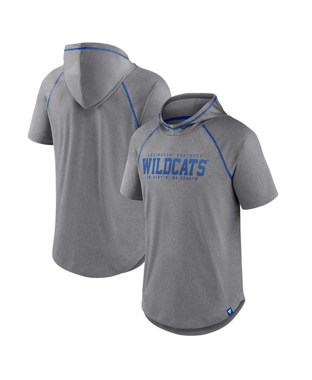 Mens Fanatics Heathered Gray Kentucky Wildcats Four Relay Poly Hooded T-shirt Product Image